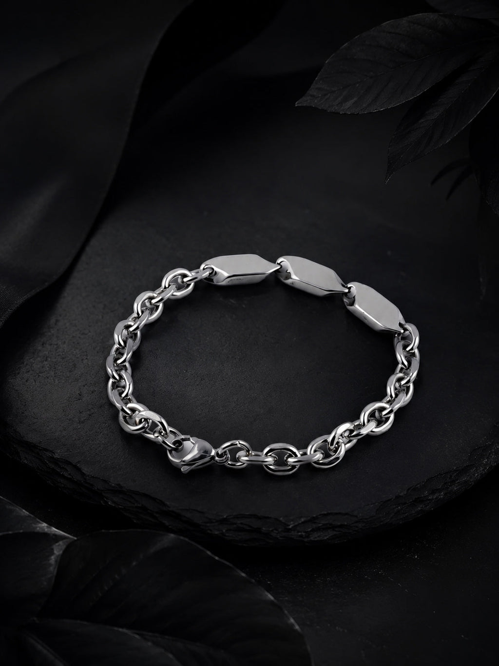 Rhodium Plating Anti Tarnish Waterproof Tag Bracelet