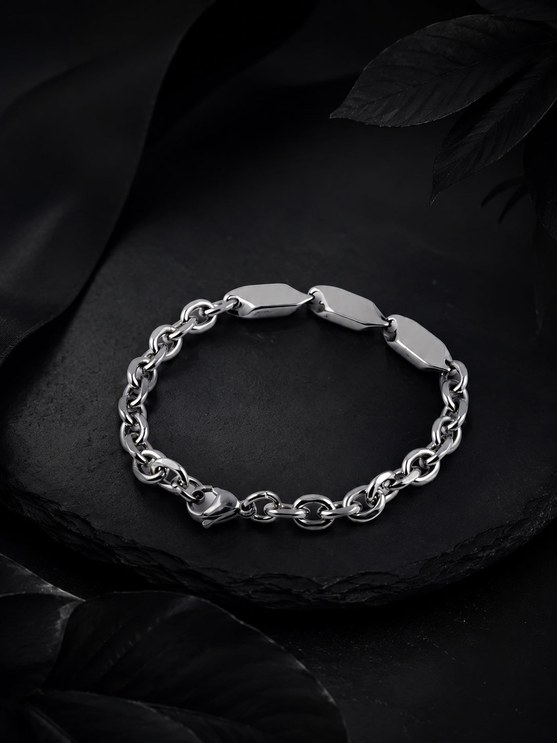 Rhodium Plating Anti Tarnish Waterproof Tag Bracelet