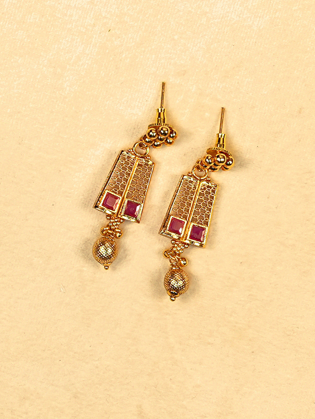 Aanura Gold Plated Layered Necklace & Earring Set