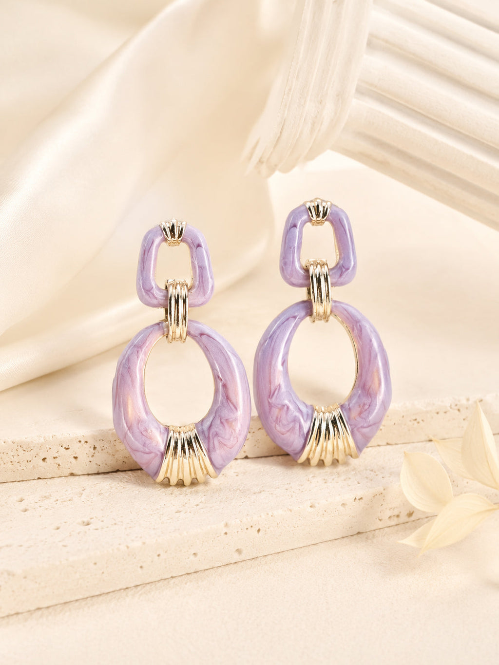 Aanura Jade Oval Abstract Earrings