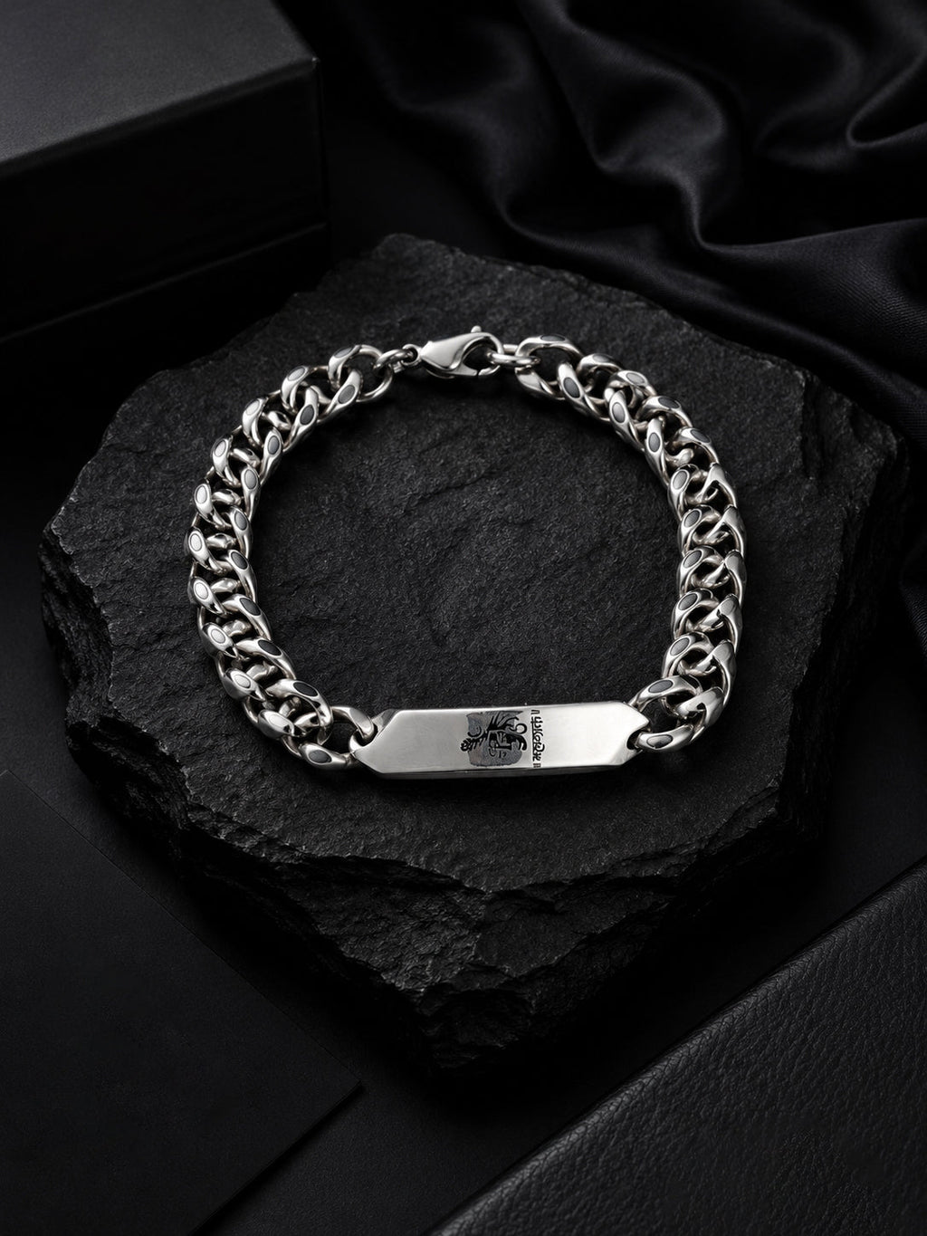 Rhodium Plating Anti Tarnish waterproof ID Plate Band