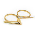 18K Gold Plated Dual Finger Anti-Tarnish Waterproof Ring