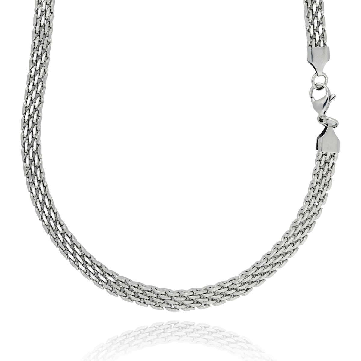 Rhodium Plating Waterproof Anti Tarnish Weave Chain